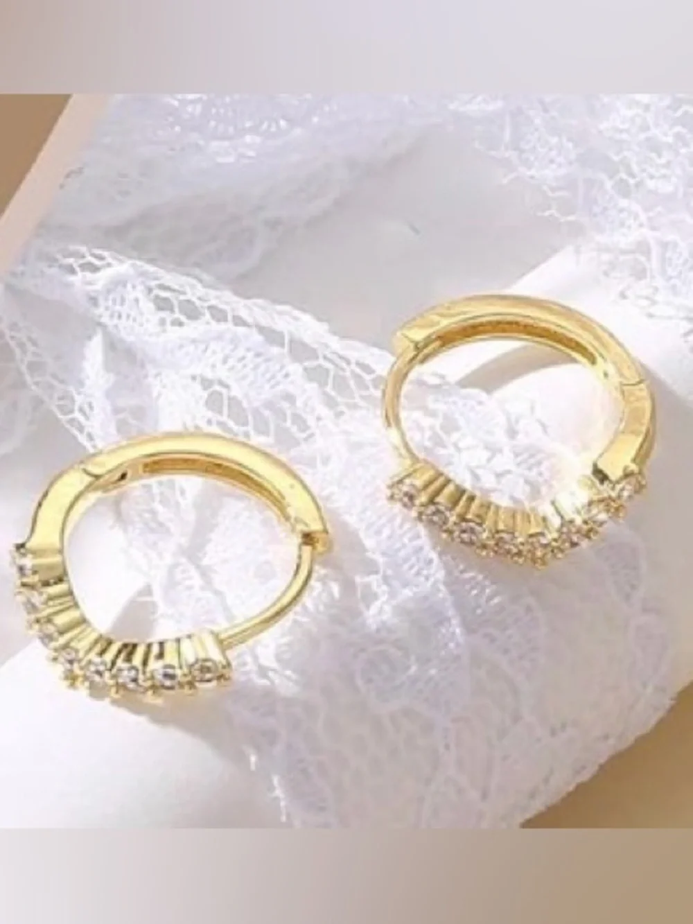 #79 Gold Plated Hoop Earrings - Picture 3 of 3